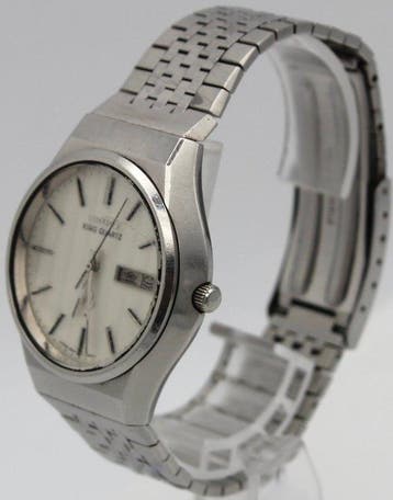 Seiko - KING QUARTZ Vintage Silver Linen Dial Kanji Day -