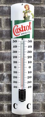 emaille thermometer - Castrol Brevette pour moteurs, Collections, Verzenden