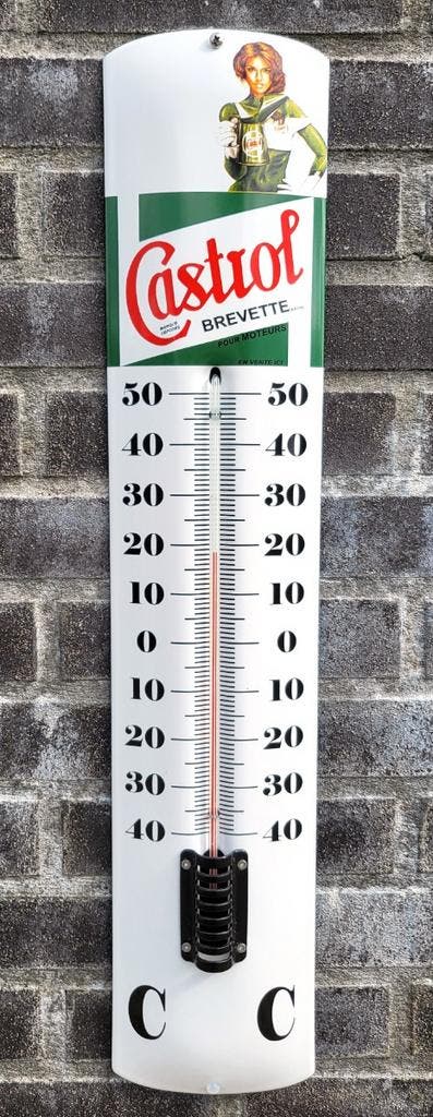 emaille thermometer - Castrol Brevette pour moteurs, Collections, Marques & Objets publicitaires, Envoi