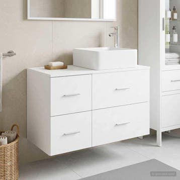 vidaXL Badkamermeubel Set 2 pcs Wit Bewerkt hout, Verzenden, Nieuw