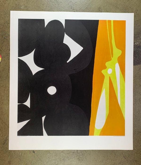 Ernst Wilhelm Nay - Black yellow - Collotype 60/70ies - 89 x, Antiek en Kunst, Antiek | Meubels | Stoelen en Sofa's