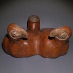 Colima, Mexico, Terracotta Zeldzame dubbele vaas Parrot. 21