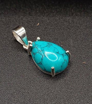 Pièce unique — Bijou en argent 925 avec turquoise de qualité, Collections