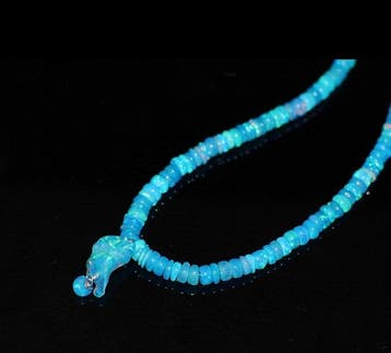 Collier en opale de couleur Paraïba avec tumbler Bijoux- 8 g