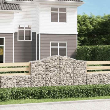 vidaXL Schanskorven 8 st gewelfd 200x50x120/140 cm ijzer, Tuin en Terras, Bloempotten, Verzenden, Nieuw