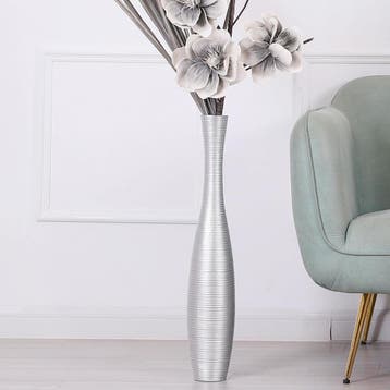 Zilveren Bodemvaas 65cm | Tweede kansje | OP = OP, Verzenden, Zo goed als nieuw, Overige kleuren, Overige materialen