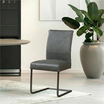Set van 10 Leren eetkamerstoelen Remix - Vintage Grey, Ophalen of Verzenden, Nieuw, Leer