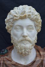 sculptuur, Busto imperatore Marco Aurelio - 80 cm - Marmer, Antiek en Kunst, Antiek | Keramiek en Aardewerk