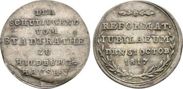 Zilver medaille fuer die Schuljugend 1817 Sachsen Hildbur..., Postzegels en Munten, Penningen en Medailles, Verzenden