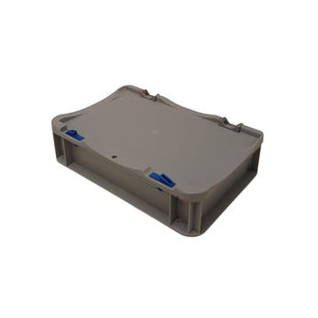 Stapelbak 300x200x70 mm met deksel grijs PP05 gebruikt, Ophalen of Verzenden, Nieuw