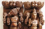 Varaha en Vishnu - Hout, Bukshout - India - Begin 20e eeuw