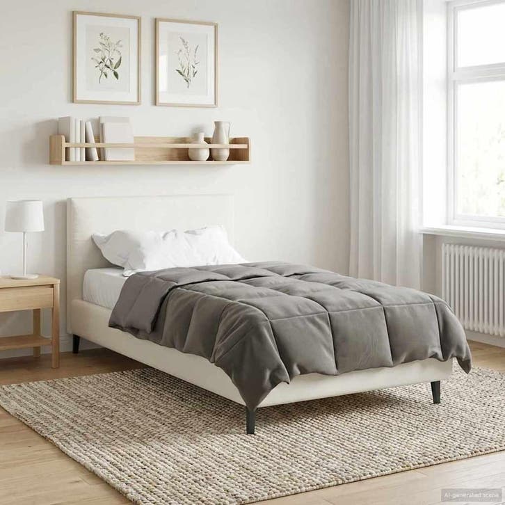 vidaXL Winter Duvet Gekwilt Lichtgrijs 135 x 200 cm, Huis en Inrichting, Slaapkamer | Beddengoed, Nieuw, Verzenden