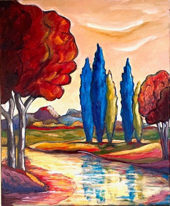 Guy Raimon Cuisinier - 10- bords dun étang en Camargue, Antiek en Kunst, Kunst | Schilderijen | Modern
