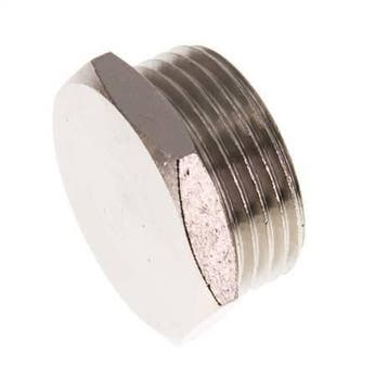 G 1 Bouchon de fermeture en laiton nickelé avec hexagone, Verzenden, Nieuw