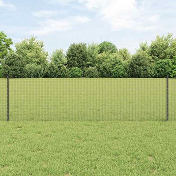 vidaXL gelast draadhek met palen 50 x 0,6 m PVC-Coated Staal, Verzenden, Nieuw