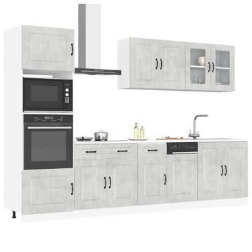vidaXL 7-delige Keukenkastenset Kalmar bewerkt hout, Verzenden, Nieuw