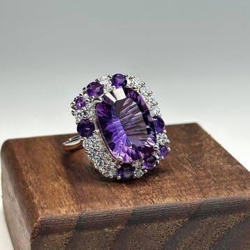 Zonder minimumprijs - Ring Zilver - 0.00ct. tw. Amethist -, Nieuw
