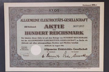 Het Duitse Rijk. Aktien von verschiedenen bekannten Firmen