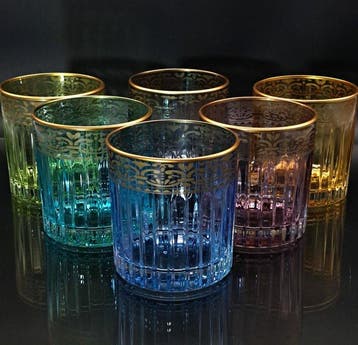 Artemisia - Drinkset (6) - Kristal, gouden zecchino - Whisky