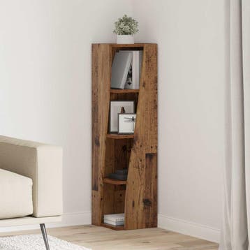 vidaXL Hoekkast 27,5x27x102cm Bewerkt hout Oudhout, Verzenden
