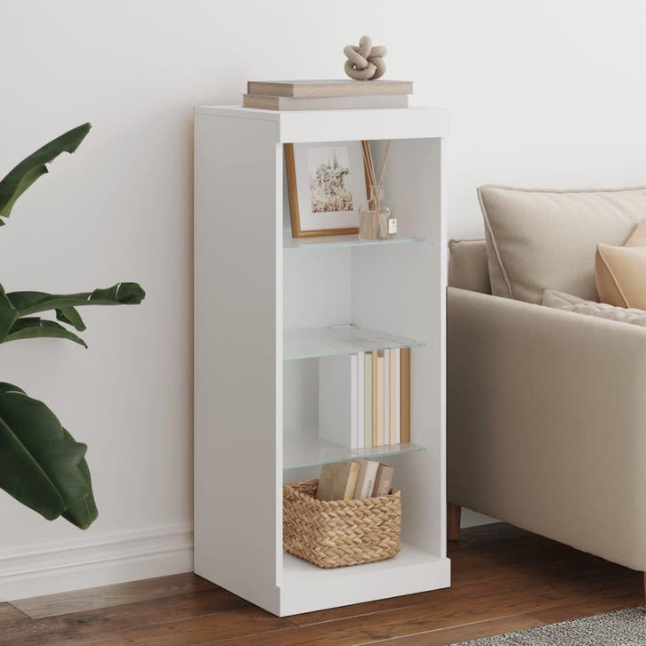 vidaXL Dressoir met LED-verlichting 41x37x100 cm wit, Maison & Meubles, Armoires | Dressoirs, Envoi