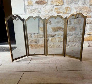 Openhaard accessoire - Messing - firewall, Antiquités & Art