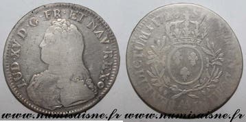 Écu France Frankreich Gad 321 Louis Xv Ecu Mit Olivenzwei.., Verzenden, België