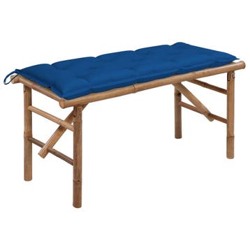 vidaXL Tuinbank inklapbaar met kussen 118 cm bamboe, Verzenden, Nieuw