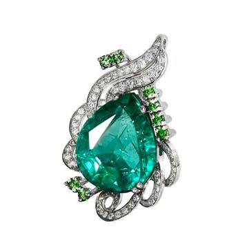 Sans prix de réserve - Pendentif - 18 carats Or blanc, IGI