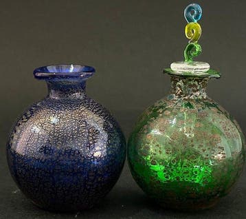 Coppia di Vasetti Vintage in Vetro Artistico di Murano –