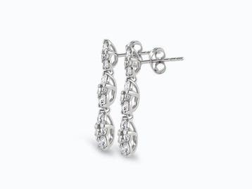 Oorbellen - 14 karaat Witgoud - 3.02ct. tw. Diamant, Nieuw
