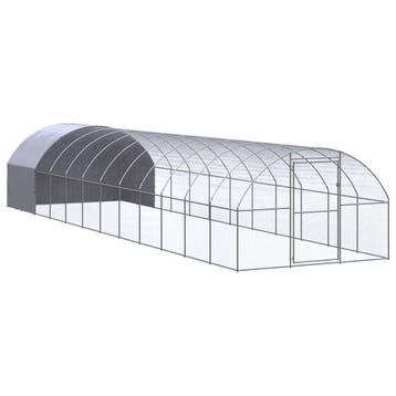 vidaXL Kippenren 3x12x2 m gegalvaniseerd staal, Verzenden
