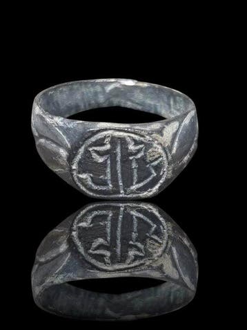 Époque Viking Bronze, Anchor Seal rare et intéressant Bague