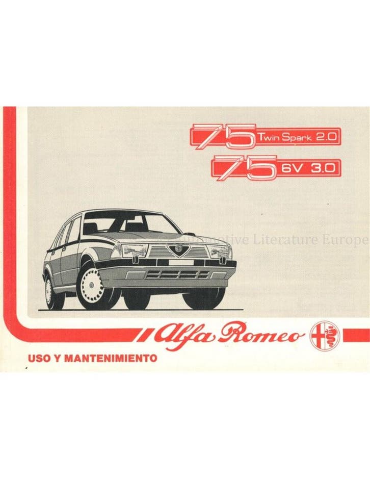 1988 ALFA ROMEO 75 INSTRUCTIEBOEKJE SPAANS, Auto diversen, Handleidingen en Instructieboekjes