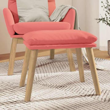 vidaXL Voetenbank 45x29,5x35 cm fluweel roze, Verzenden, Nieuw