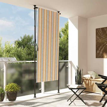 vidaXL Rolgordijn voor buiten 100x270 cm stof en staal geel, Verzenden