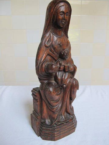 Volkskunst - sculptuur, Maria en Jezus Zetel der Wijsheid -