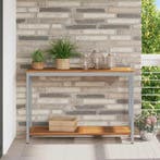 vidaXL Tuin Tafel met opslag N natuurlijk en Grijs 110 x 35, Tuin en Terras, Verzenden, Nieuw
