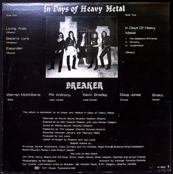 Breaker (Canada) - In Days of Heavy Metal (Mini-LP) - LP