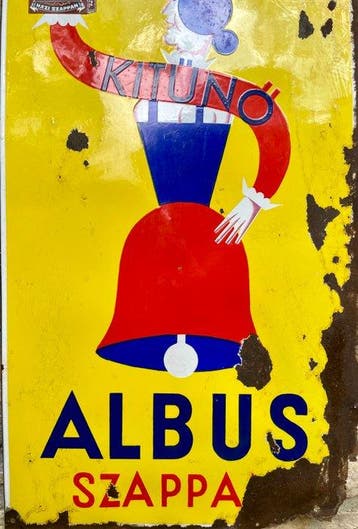 ALBUS SZAPPAN (Bell) - Lajos Csabai Ékes - Emaille bord -