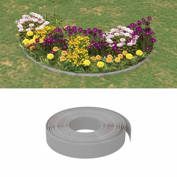 vidaXL Tuinkanten 25 m 10 cm PE Grijs, Verzenden