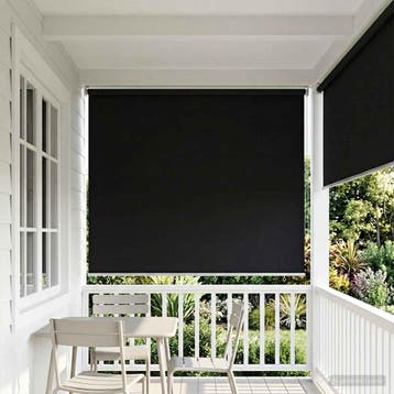 vidaXL Rolgordijn UV-bescherming Zwart 200 x 140 cm, Verzenden, Nieuw