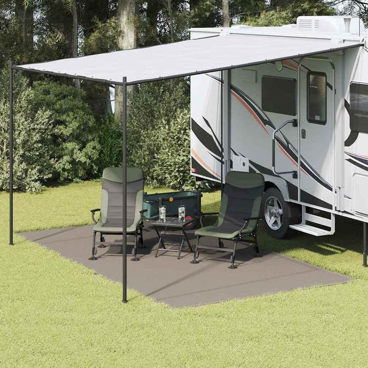 vidaXL Tenttapijt Lichtgrijs 450 x 250 cm Polyetheen, Caravanes & Camping, Accessoires de tente, Envoi