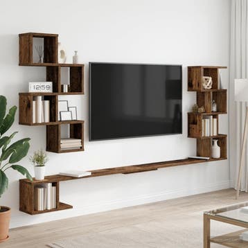 vidaXL Wandgemonteerd TV Rek Oud hout 200 x 15 x 94 cm, Huis en Inrichting, Verzenden, Nieuw