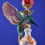 WERNS - Petit bougeoir XL 32 cm porte-bougies Colibri, peint, Antiquités & Art