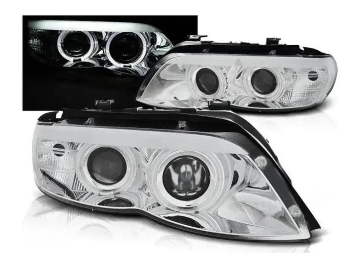 Xenon Angel Eyes koplampen Chrome geschikt voor BMW X5 E53, Autos : Pièces & Accessoires, Éclairage, Envoi