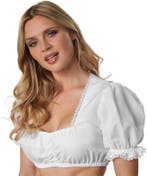 2dekans | dressforfun Dirndl-blouse wit – korte mouwen –, Kleding | Dames, Ophalen of Verzenden, Nieuw