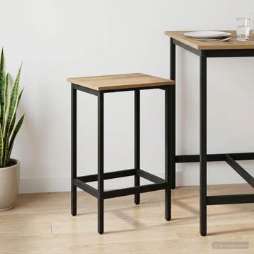 vidaXL Barkruk Artisanaal eiken 40 x 32 x 74 cm Bewerkt hout, Verzenden, Nieuw