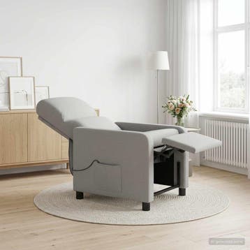 vidaXL Massage Relaxstoel Wolkgrijs Polyester, Verzenden