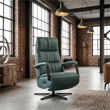 Leren elektrisch relaxfauteuil Core - Toledo Whale, Huis en Inrichting, Bohemian, Industrieel, Modern, Scandinavisch, Nieuw, Ophalen of Verzenden